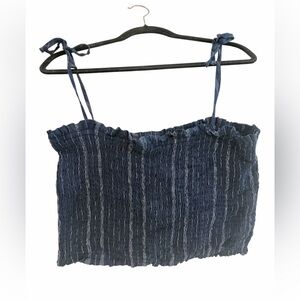 LOFT Beach Navy Smocked Camisole